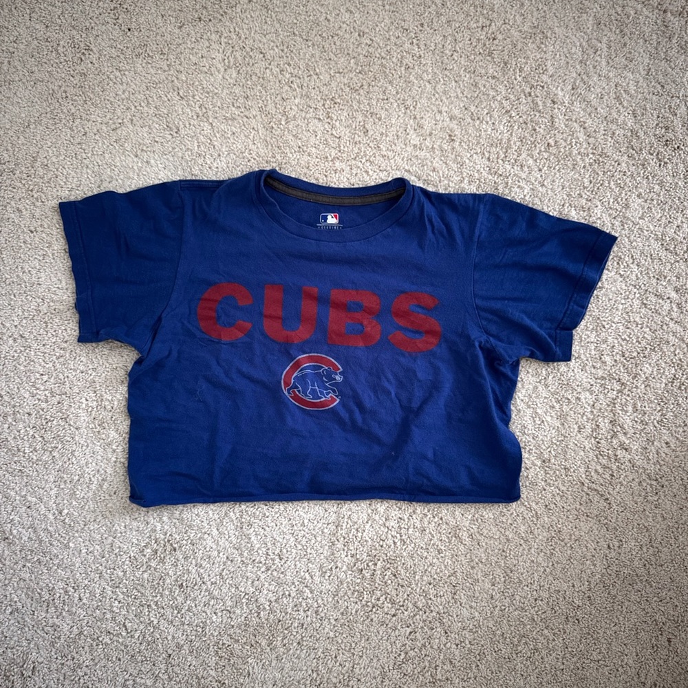 Chicago Cubs Cropped Tee - MLB Genuine Merchandise (Size Small)